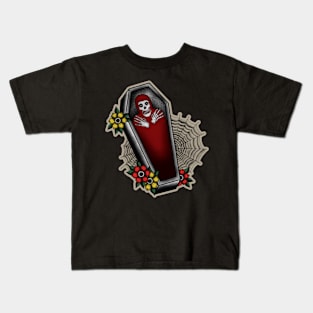 Crimson Ghost Coffin Kids T-Shirt